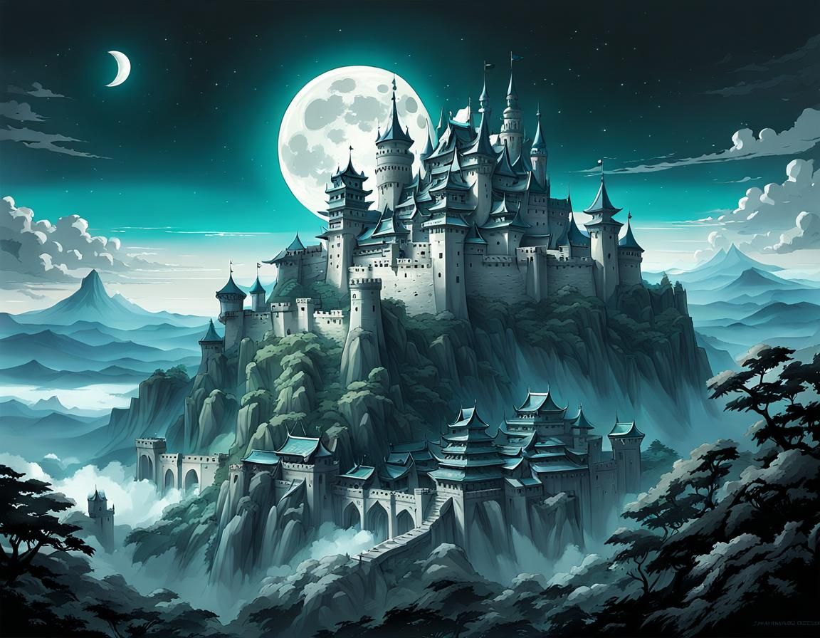 Moonlit Castle - AI Generated Artwork - NightCafe Creator