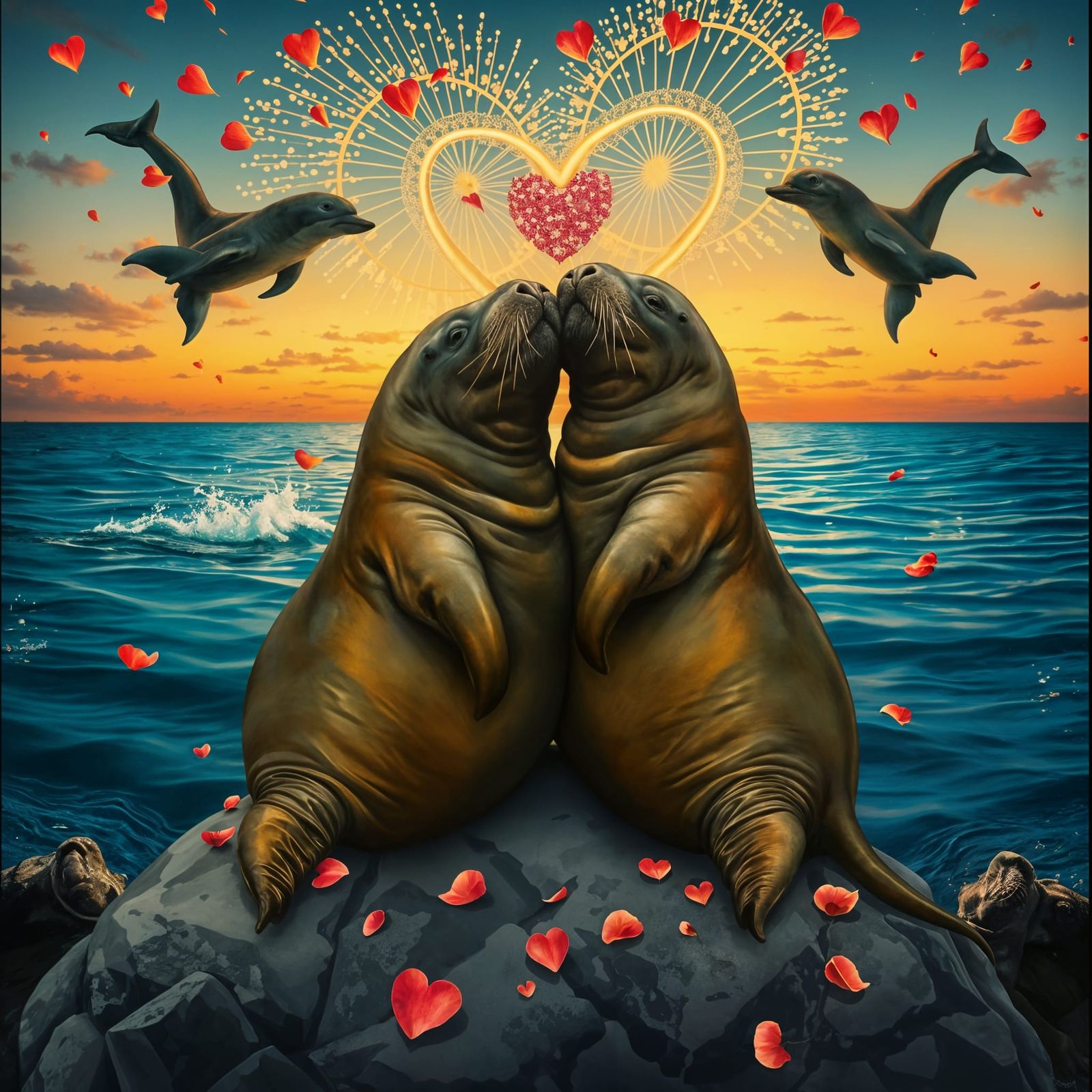 Walrus love is intense.  by @Hannah