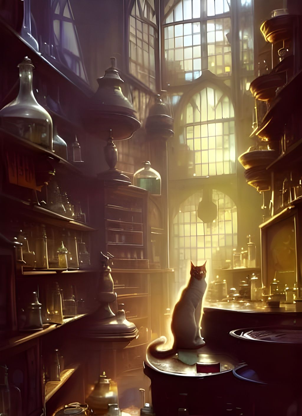 Cat in an Apothecary Store undefined