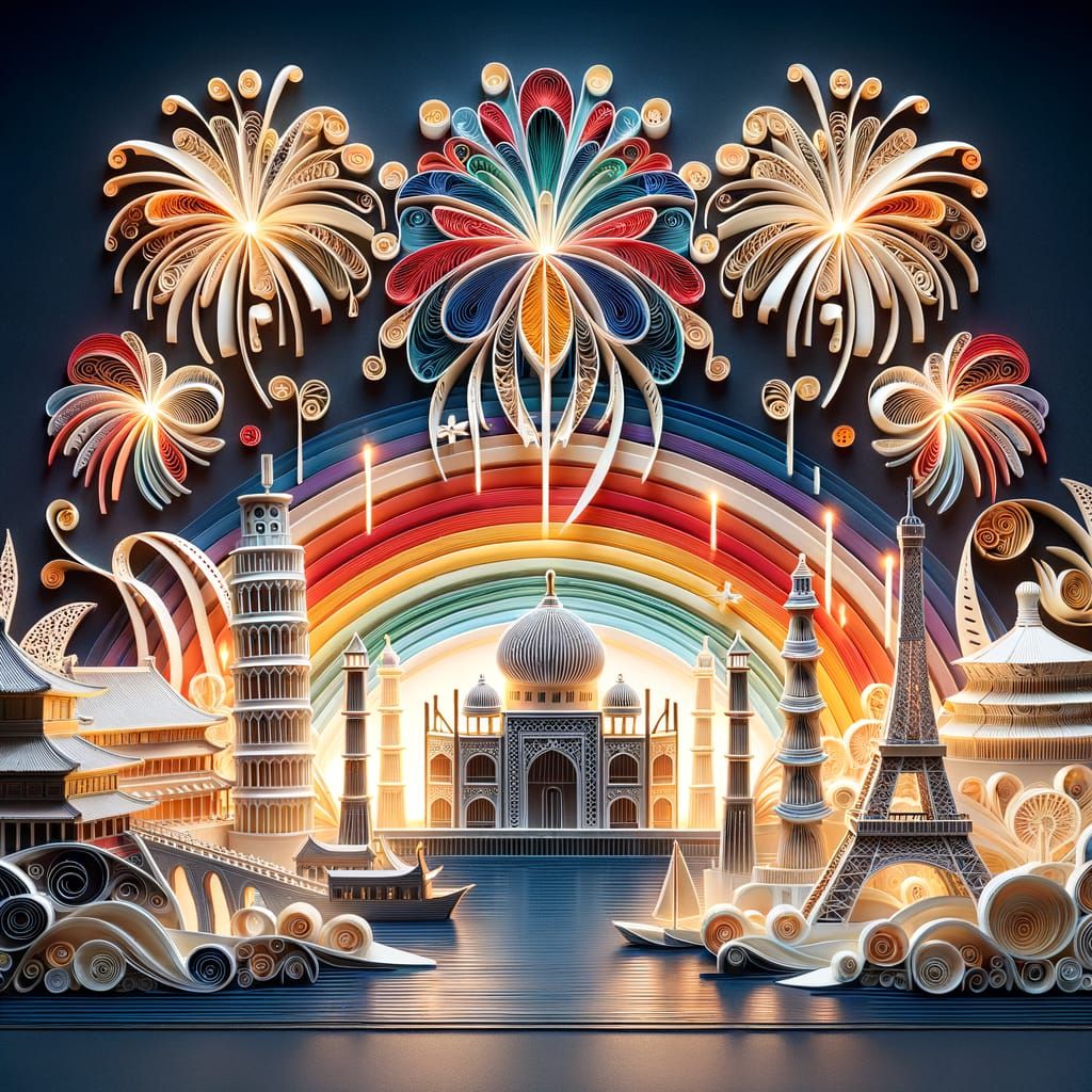 π Rainbow paperwork, Taj Mahal