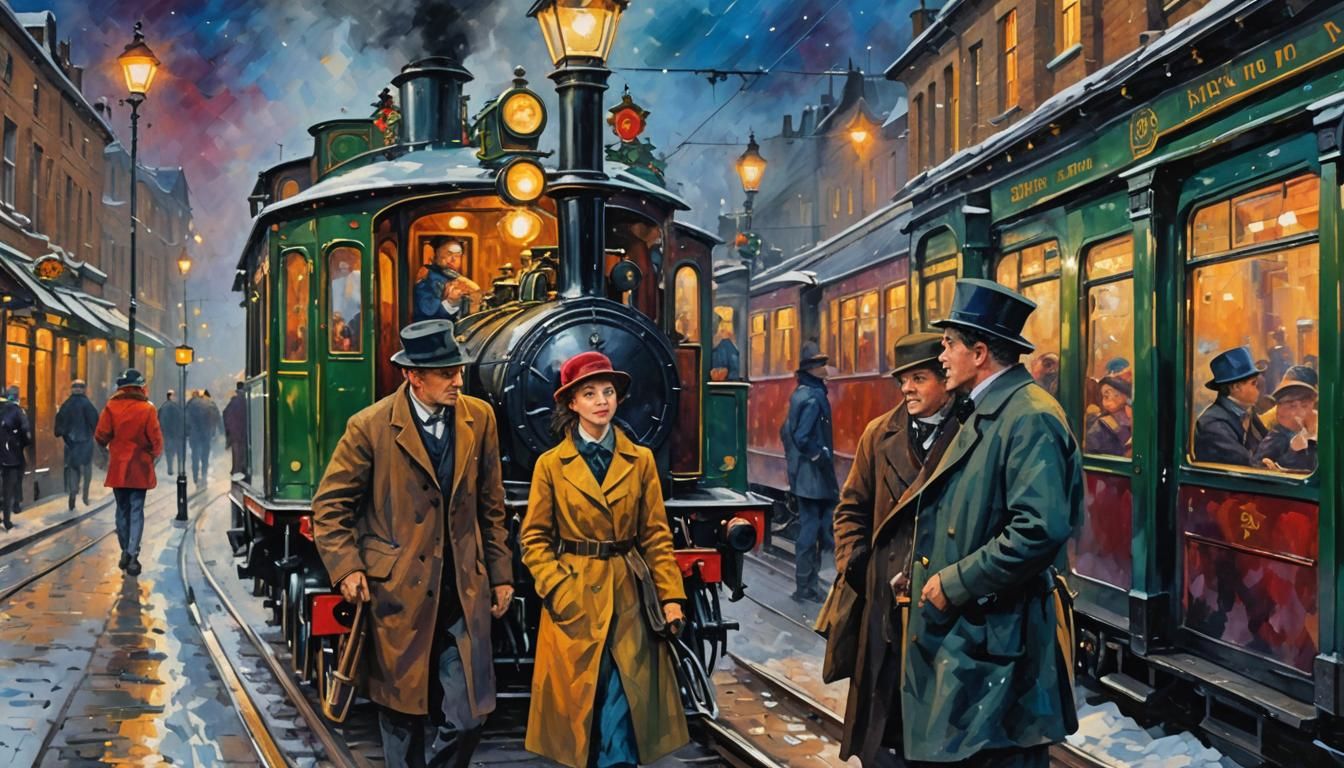 A Typical Georgian English Winter Steam Transport Scene Coll...