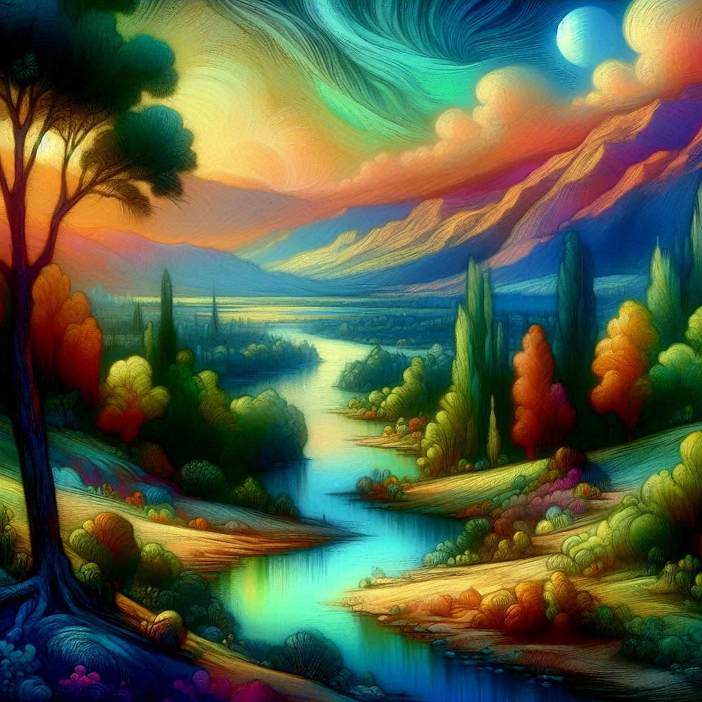 Surreality fauvism. Chalk art