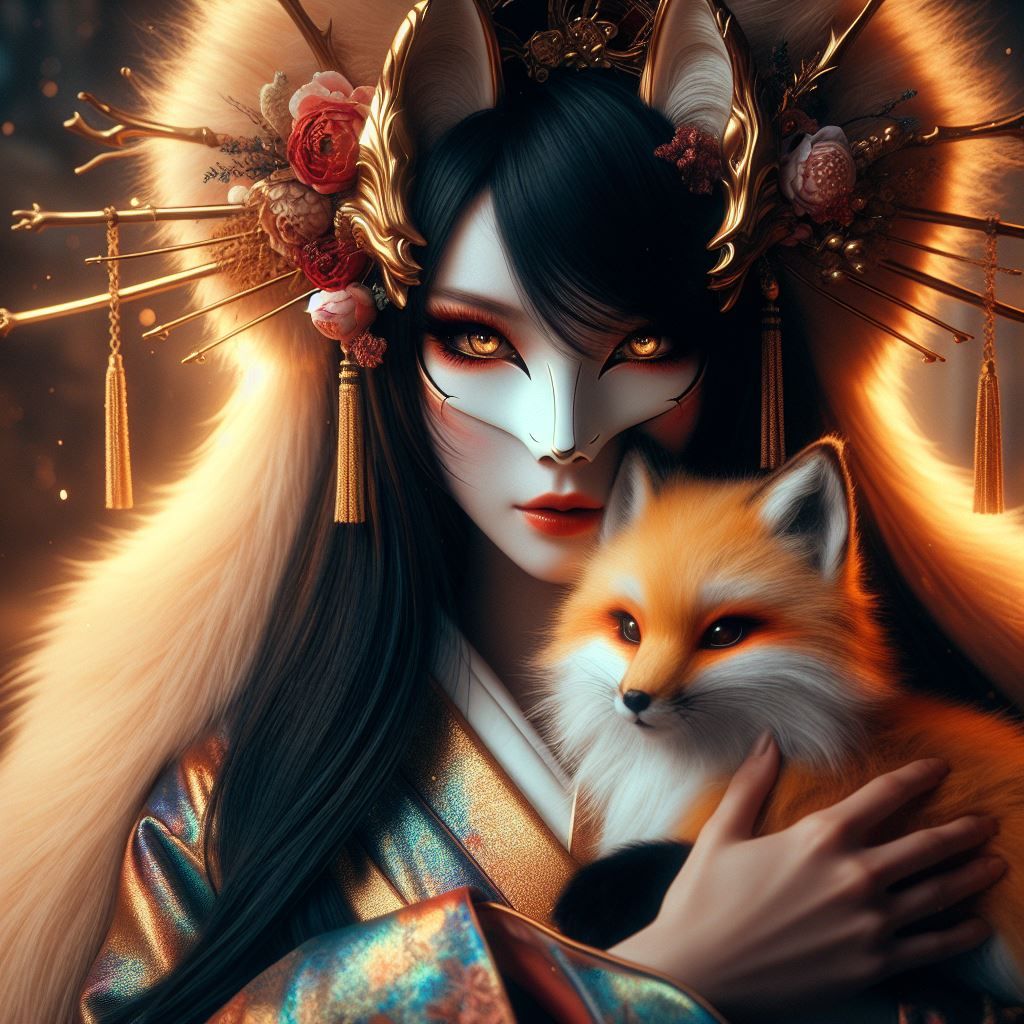 Kitsune mask geisha 1