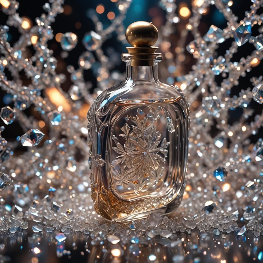 Open Crystallized Flask