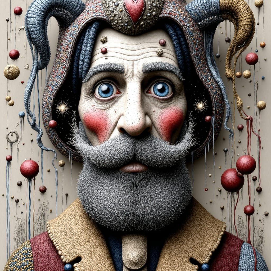 <lora:DOTSPEN:1.0> pointillism, hand-drawn illustration,  Pierrot Triste