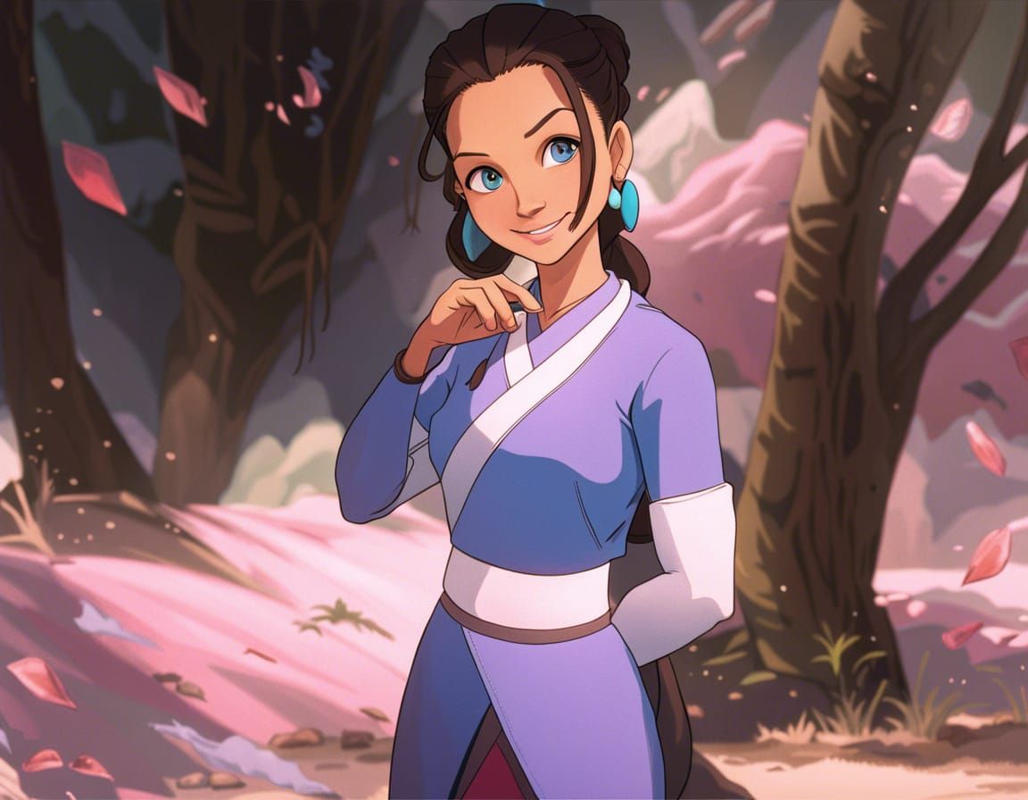 Portrait of Katara, smiling and blushing, looking at Aang - AI Generated  Artwork - NightCafe Creator