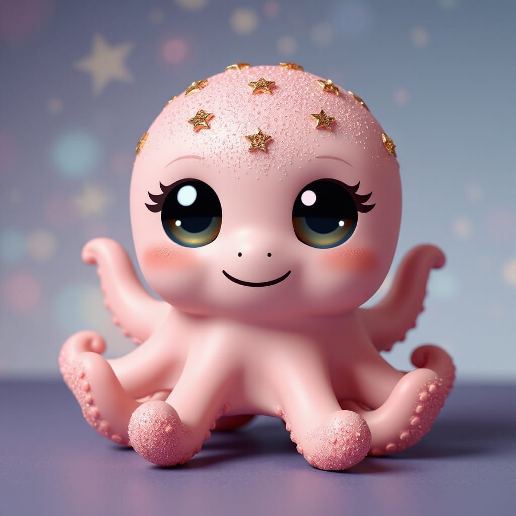 Kawaii Sparkly Star Octopus :)  by @JessTD