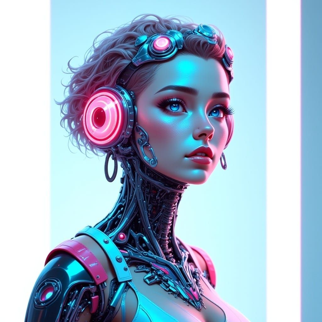 <lora:EthierUnreal Fx:1.0>, insane fashion photography beautiful young woman serene futuristic Cyberqueen translucent skin robotic head supe...