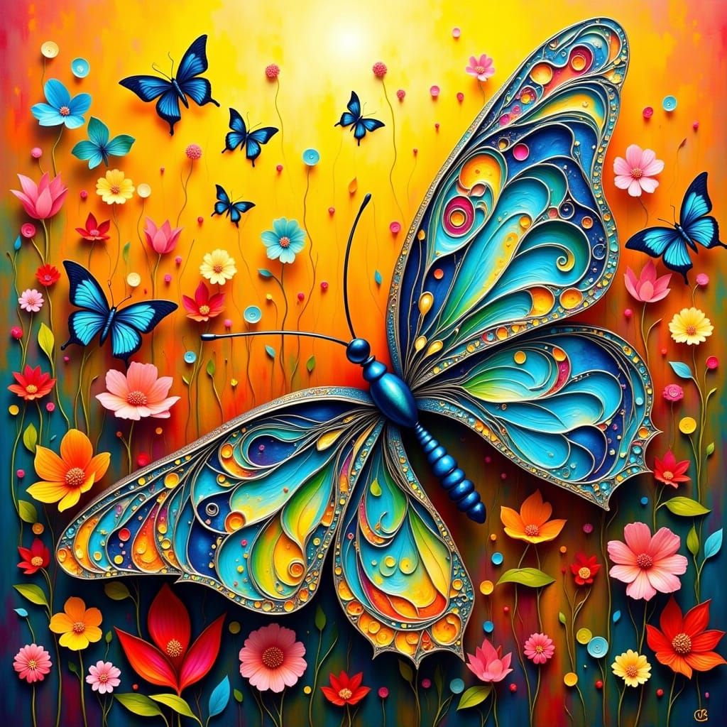 Butterflies Swarm A Field Of Wildflowers