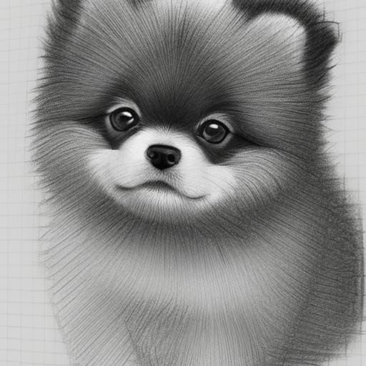 Pomeranian Pencil Sketch undefined