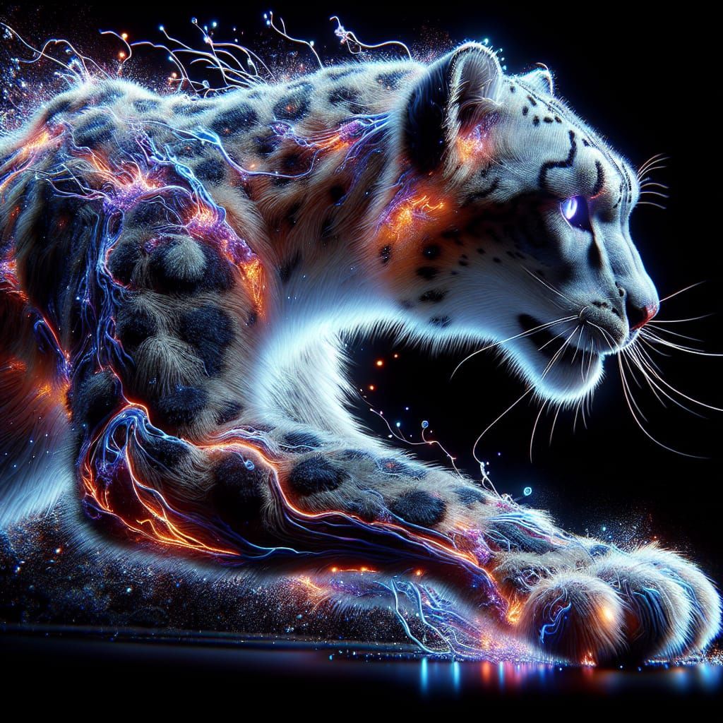 Cosmic Snow Leopard  by @ZenAmoreNC