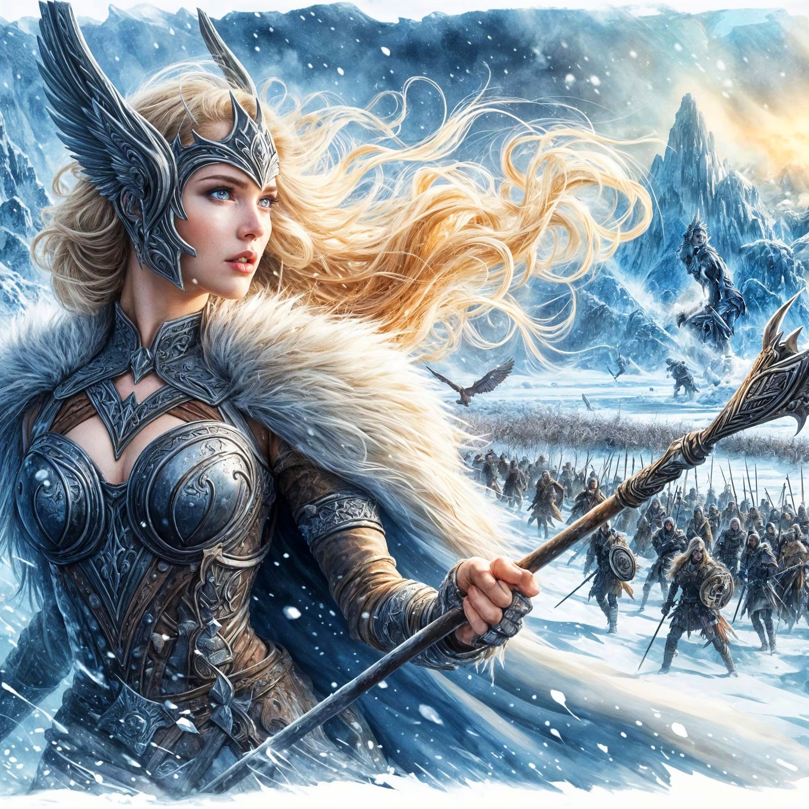 Valkyrie leading the battle