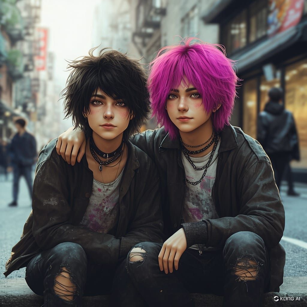 A punk couple.