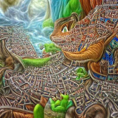An entire city following a lizard