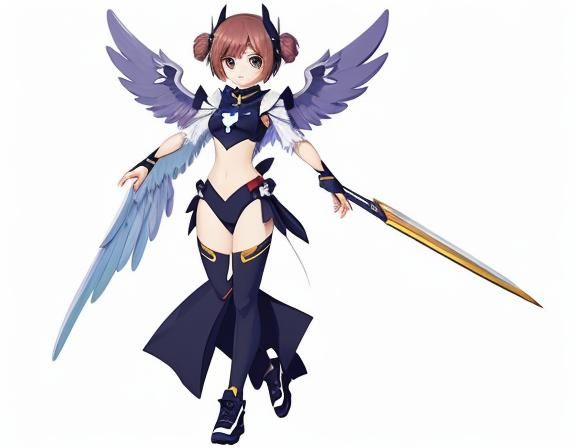 character with wing(cute art style)(character design)(whole ...