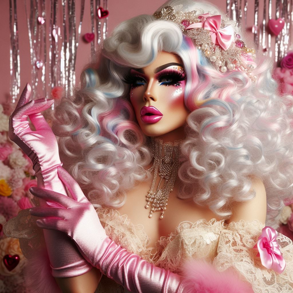 Satin Wonderland of Sissy Dresses and Wigs and Gloves and Ma...