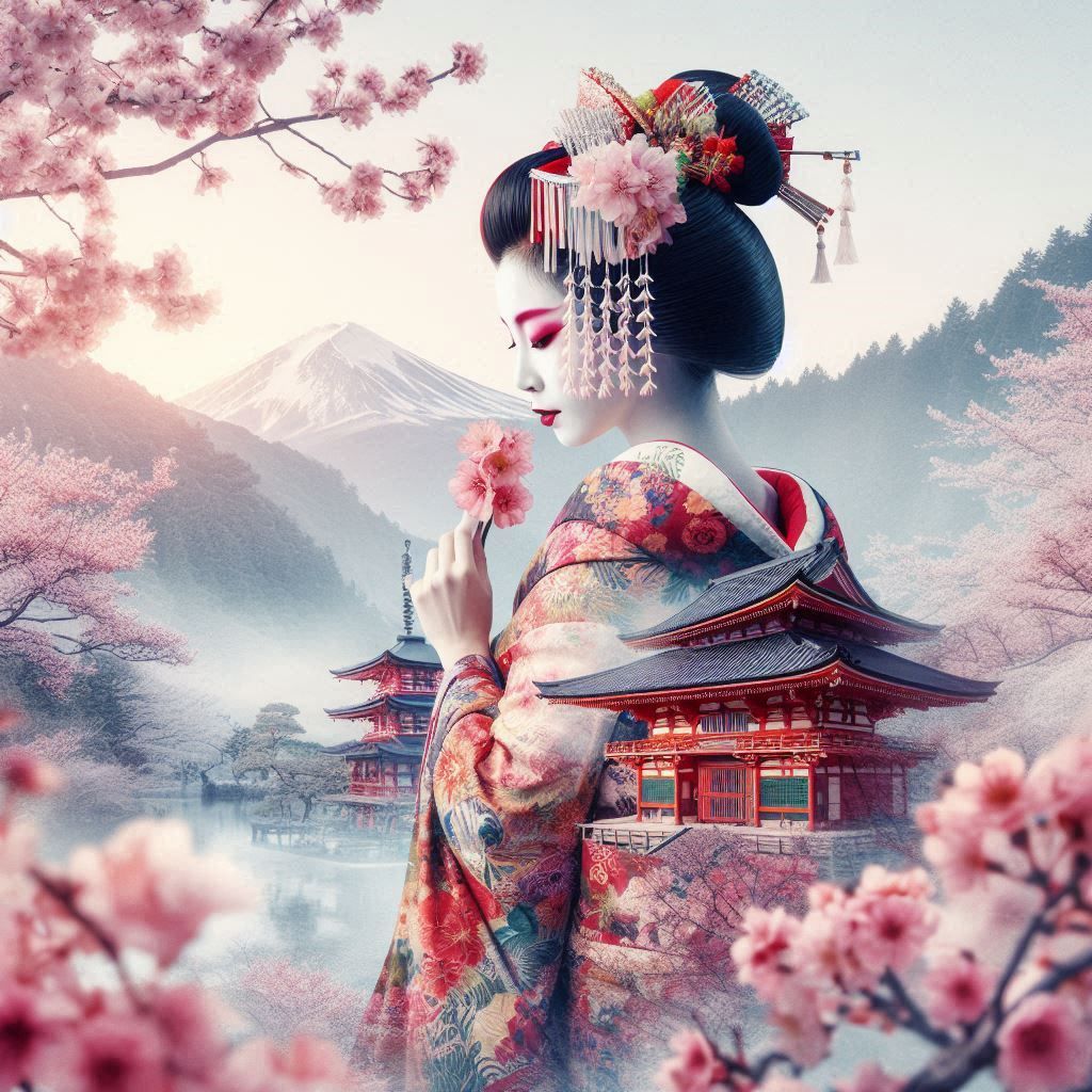 double-exposure geisha
