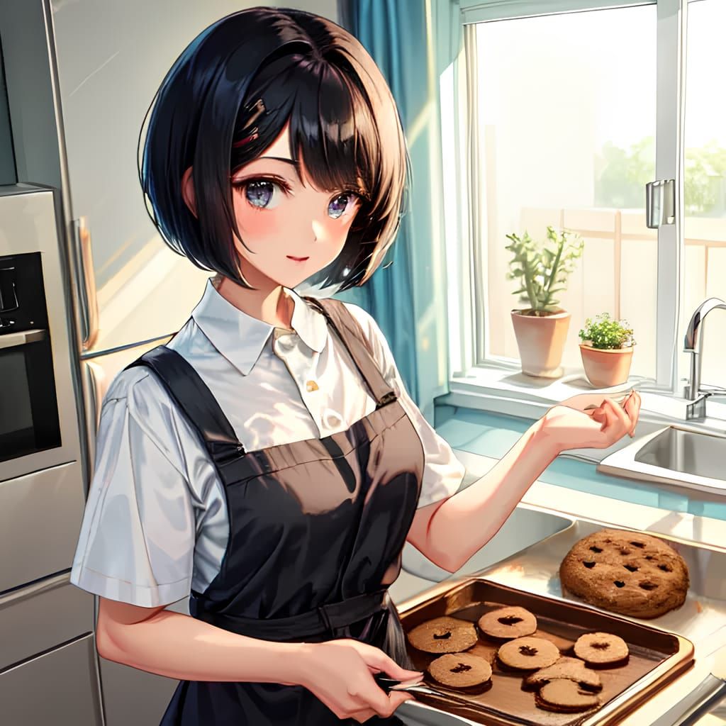 Moon happy with cookies