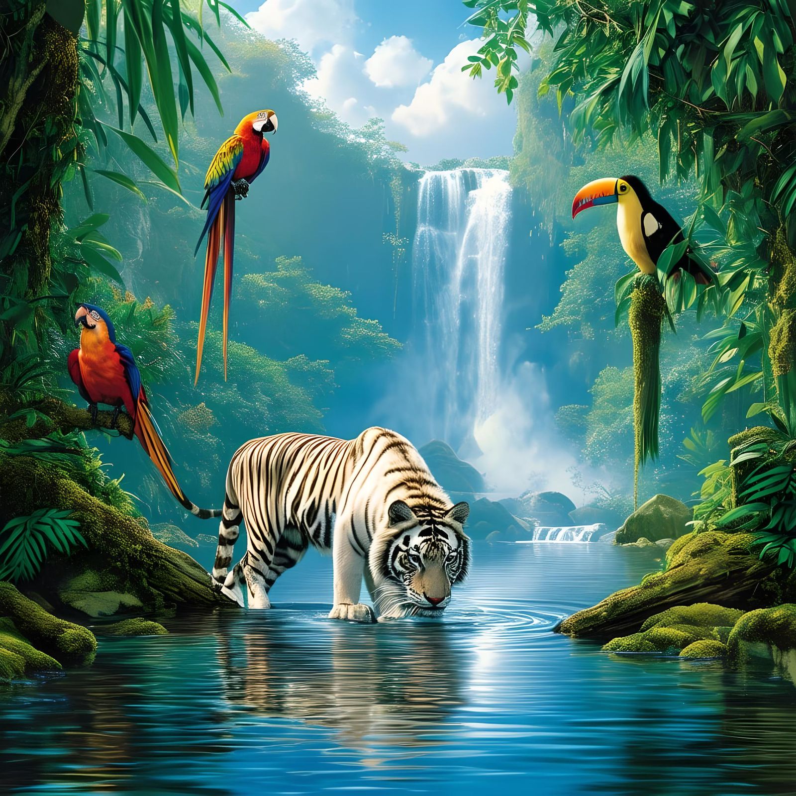 Stable Diffusion 3,   Tigers Paradise