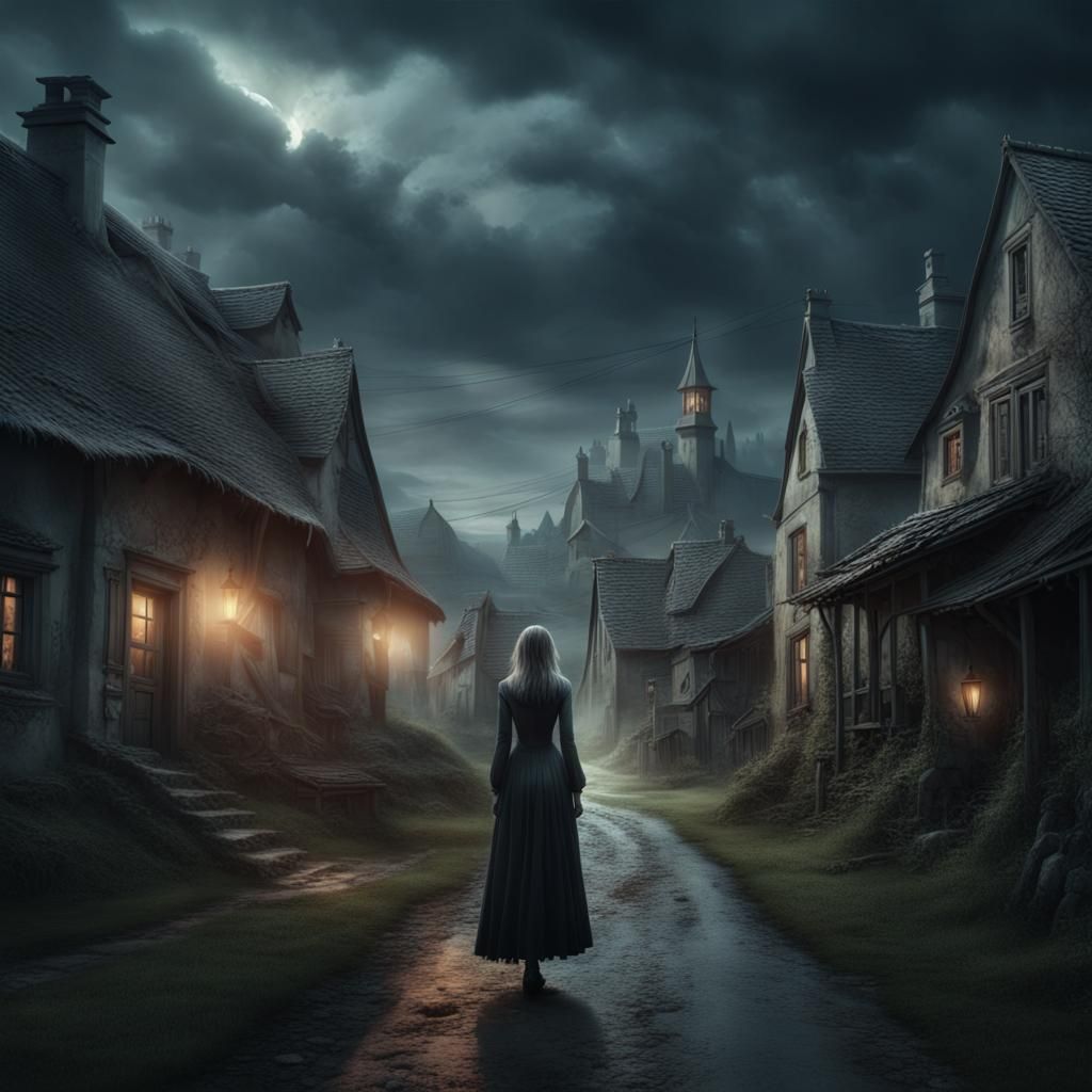 A cursed rural village haunted by the ghost of a beautiful, stylish woman.  by @Chi3_JP