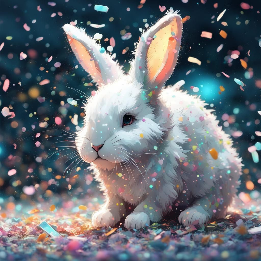 Bunny Loves Confetti  by @Lumara Veil