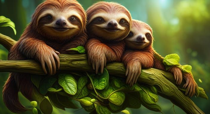 Sloths  by @Ghexghe