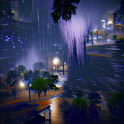 night downpour