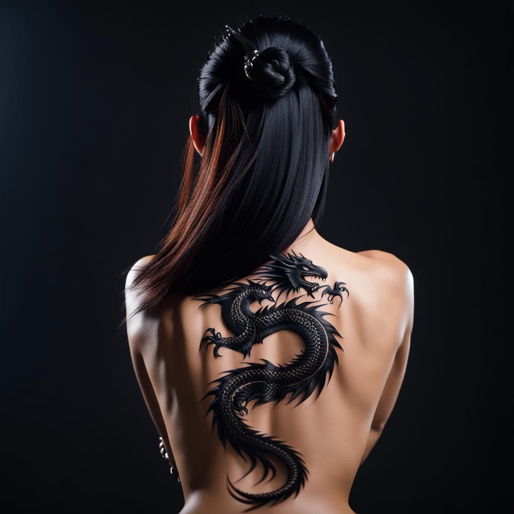 Black Dragon Pattern Temporary Tattoo For Men Women Fashion Body Art Arm  Hand | eBay