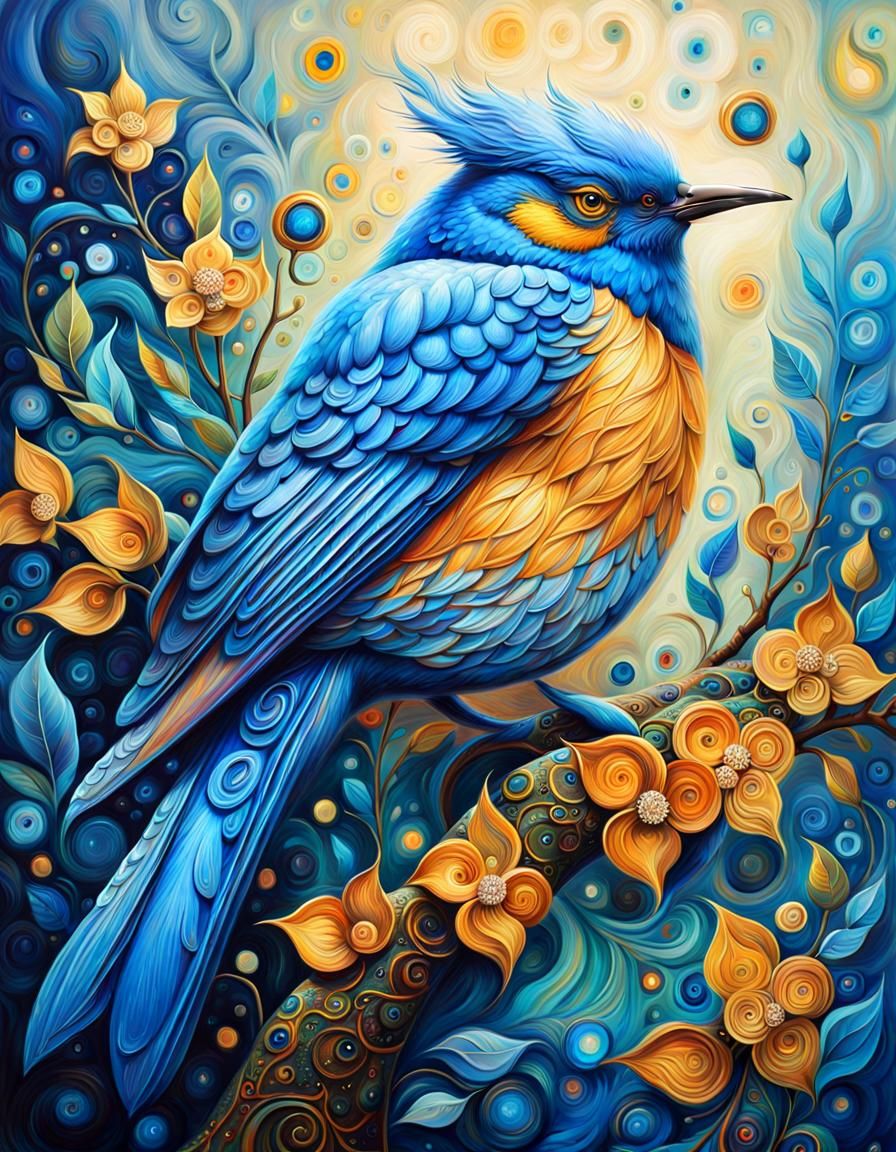 Blue bird - AI Generated Artwork - NightCafe Creator