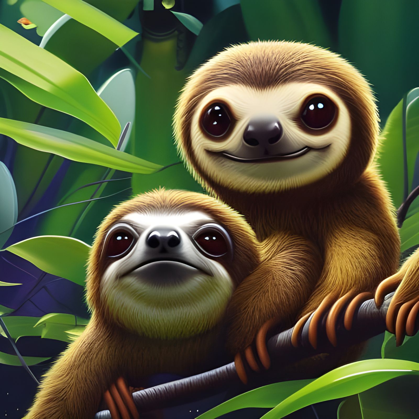 Adorable sloths  by @Art_For_Ukraine
