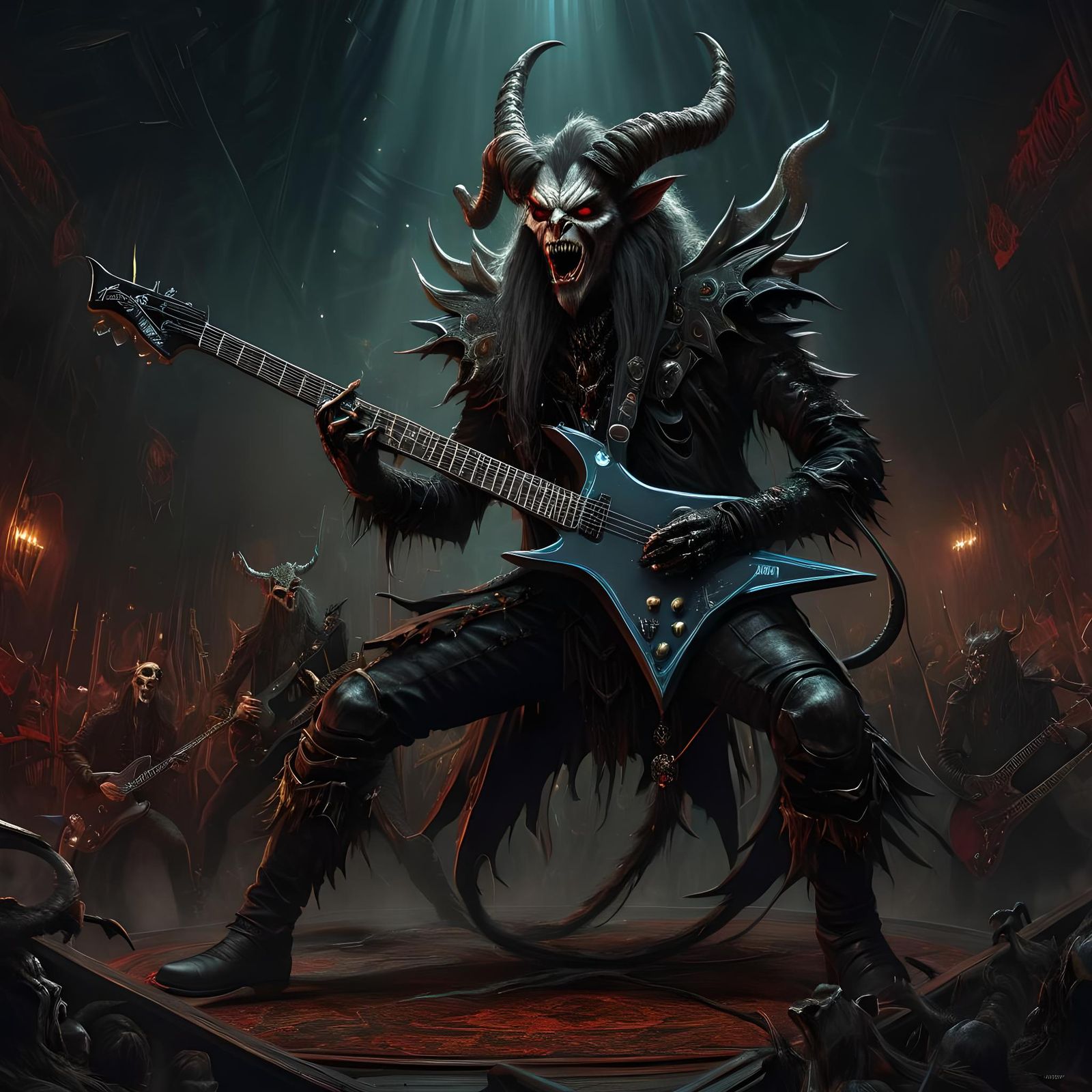 Krampus Thrash Metal Band - AI Generated Artwork - NightCafe Creator