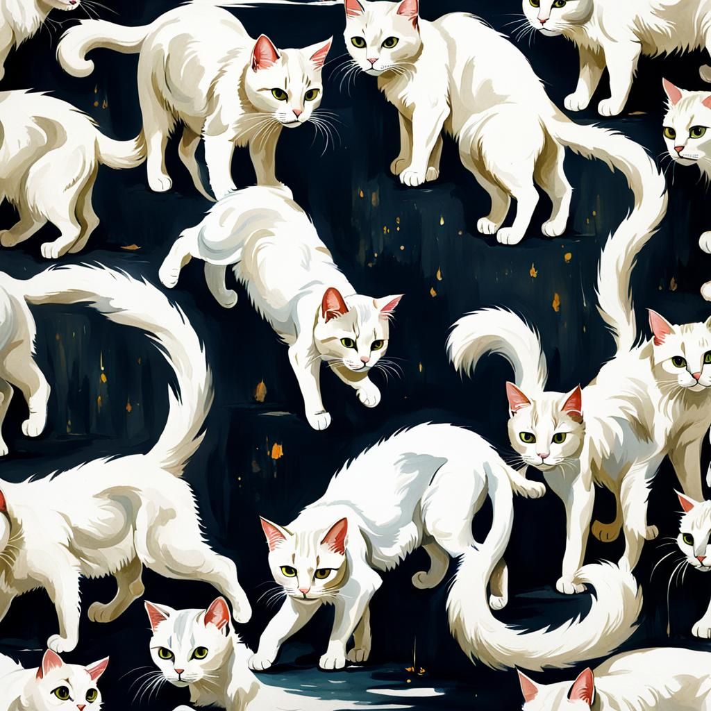 Old painting of Cats 