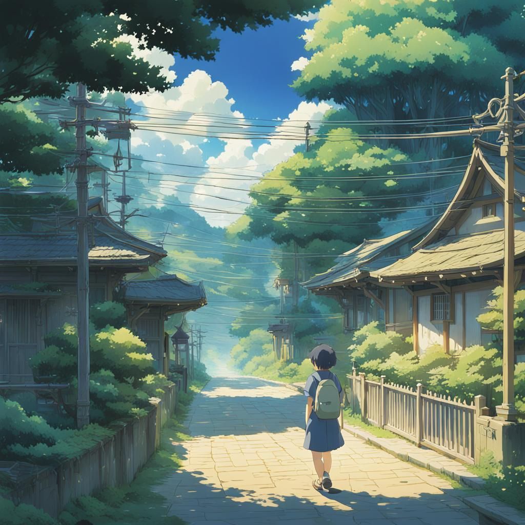 Hinata in Studio Ghibli Anime Style