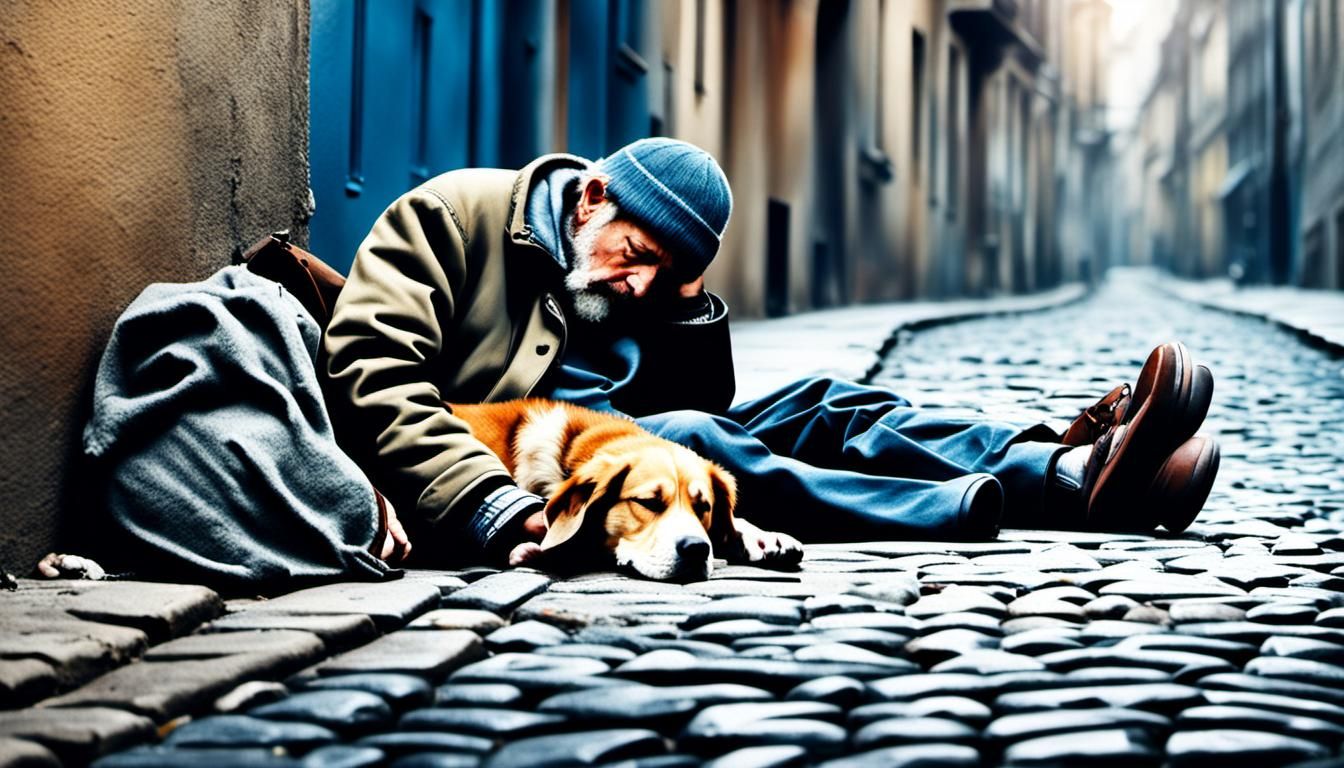 A homeless man