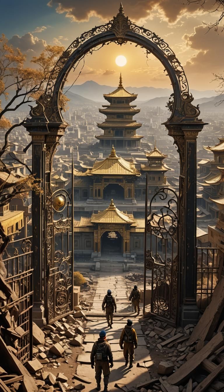 The gate to Shrangri-La  by @Mapleaf100color