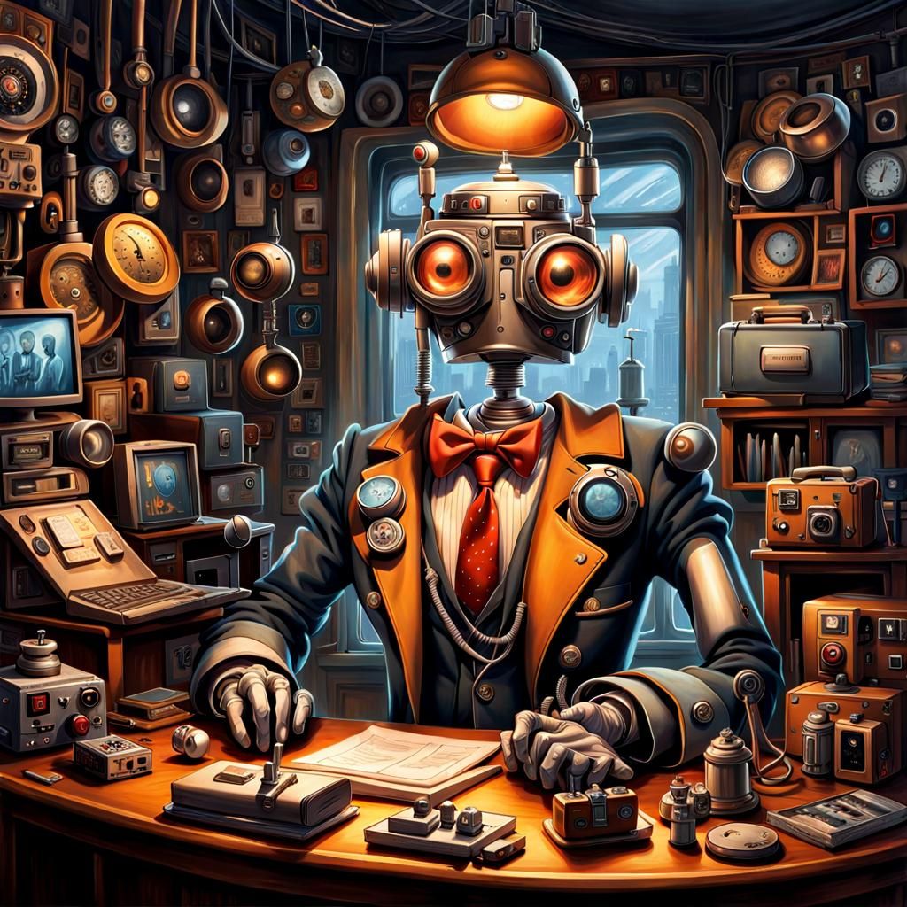 Robot Detective AI Generated Artwork NightCafe Creator