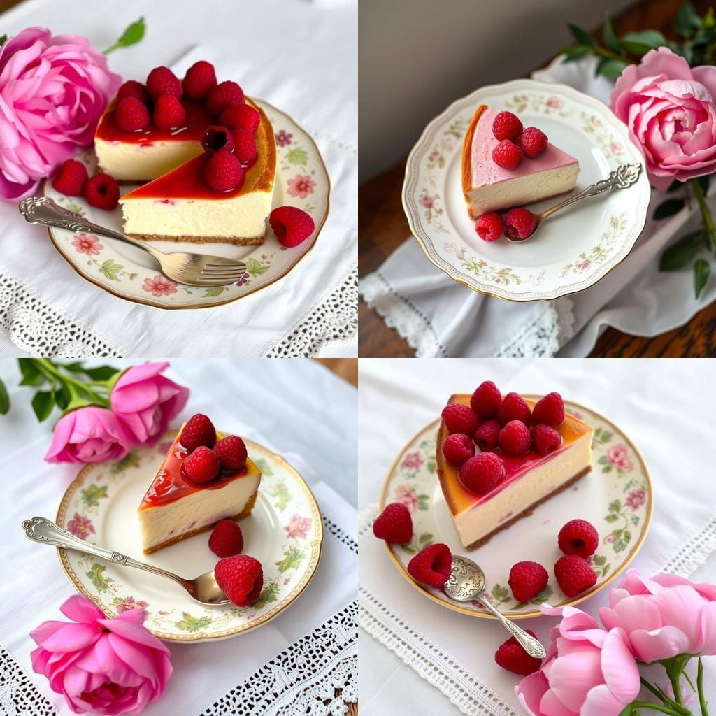 Cheesecake with raspberries