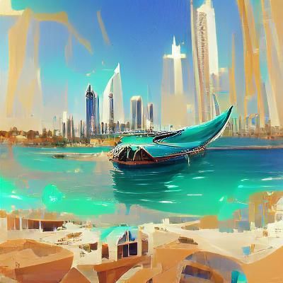 Dubai, but it's all turquoise artstation