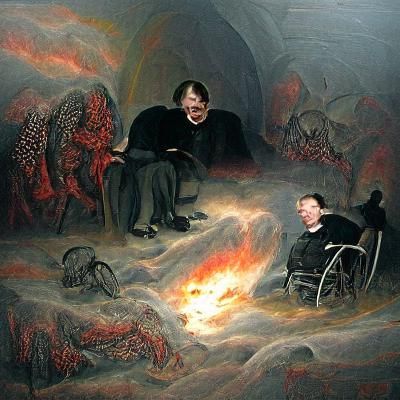Stephen Hawking and Adolf Hitler debate on the various theor...