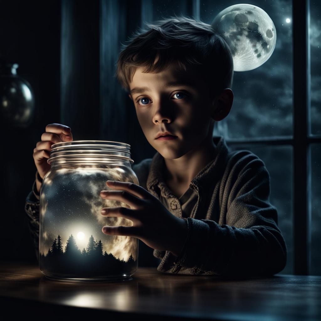 Child holding the night  by @digby 