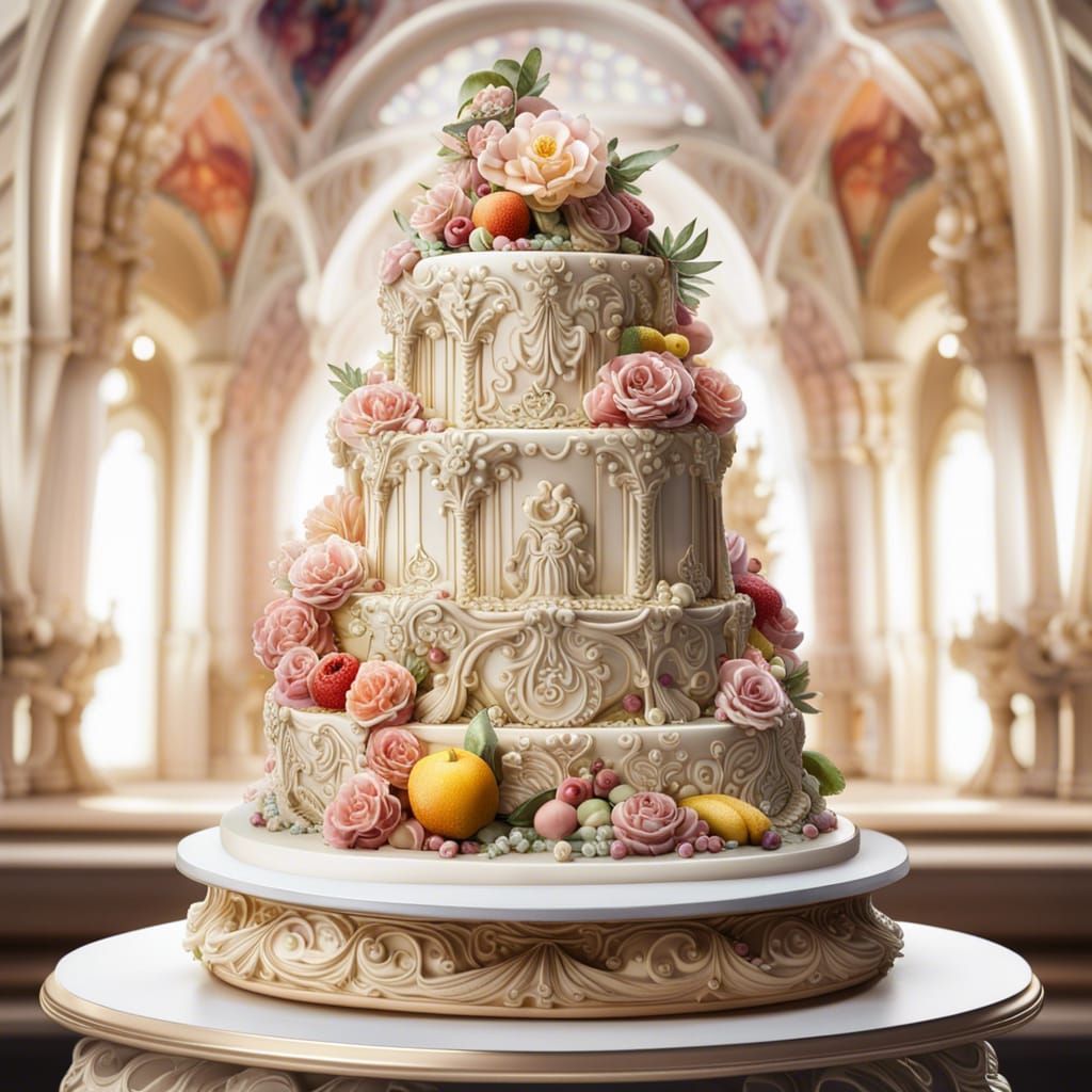 5-layer illustrious wedding cake  by @geogirl13