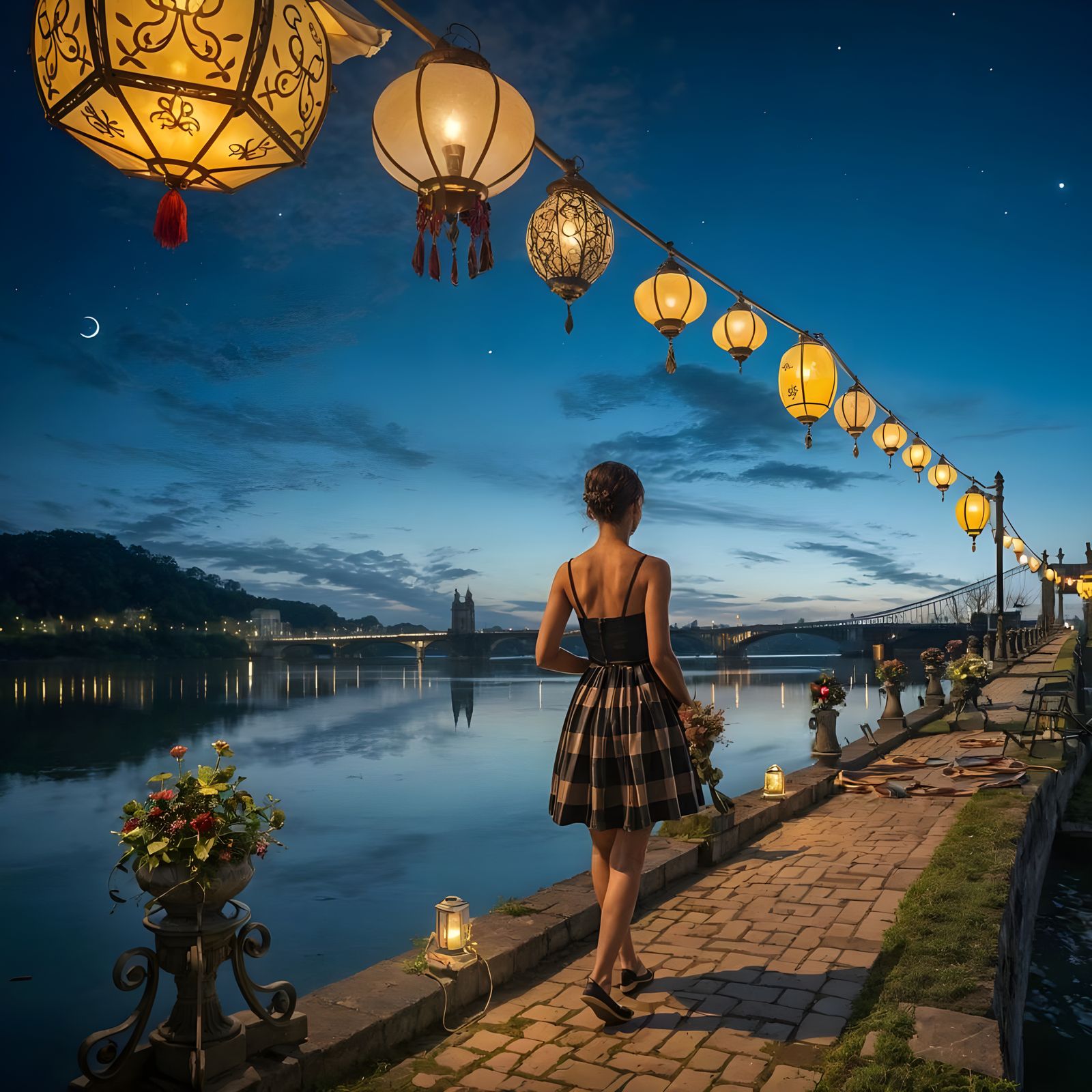 Evening Stroll Under the Lanterns  by @Mallory Reese