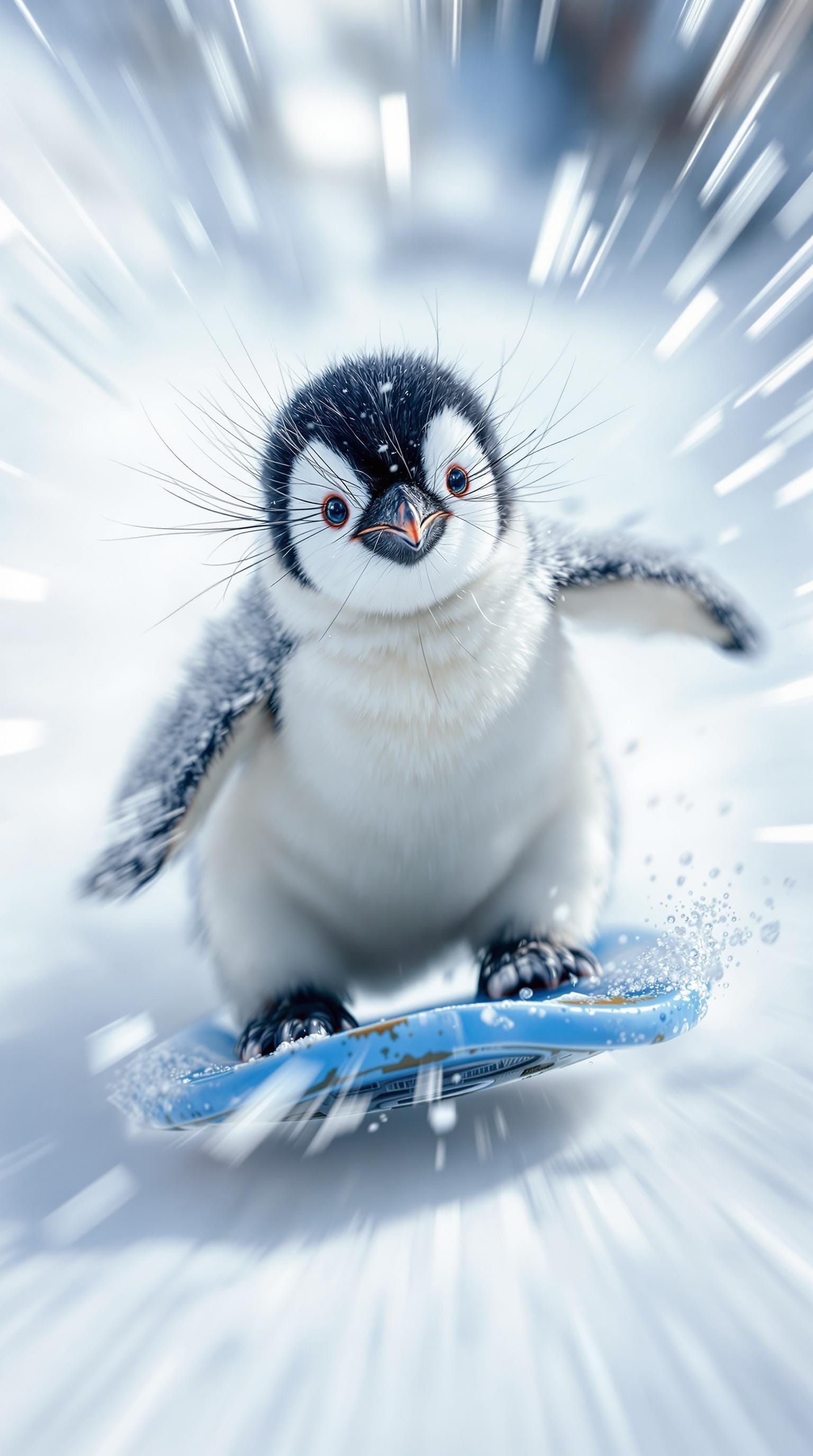 Adorable Penguin in Extreme Motion Blur Speed