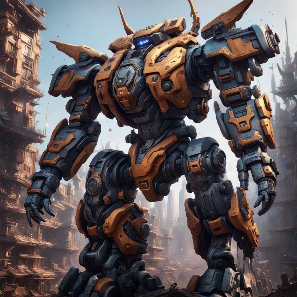 Building a mecha, detailed matte painting - AI Generated Artwork ...