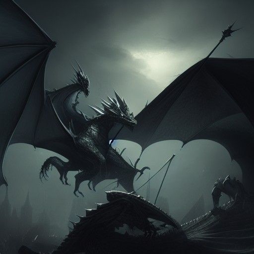knight in the night fighting dragon