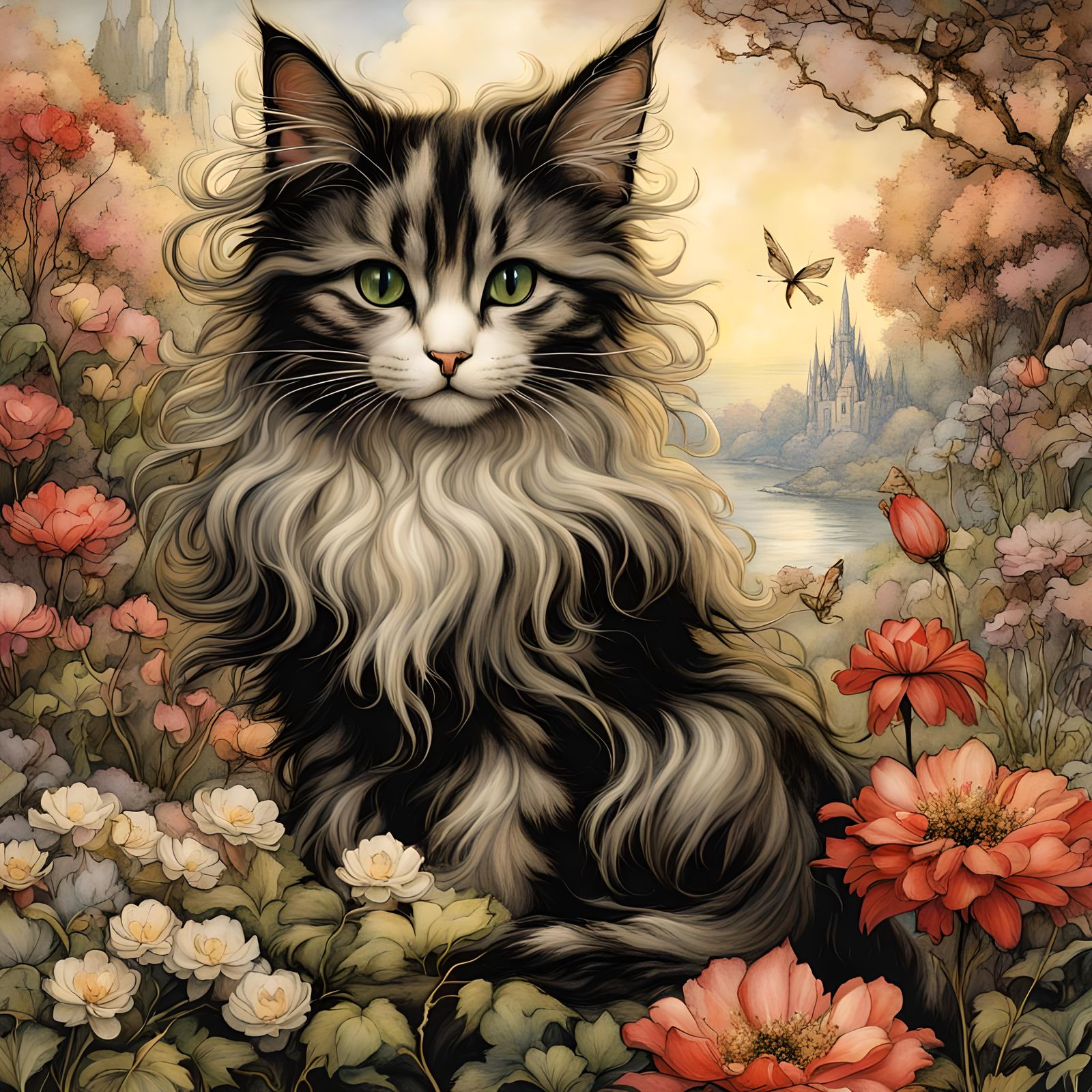 Beautiful fantasy fairy  cat  by @Taralie