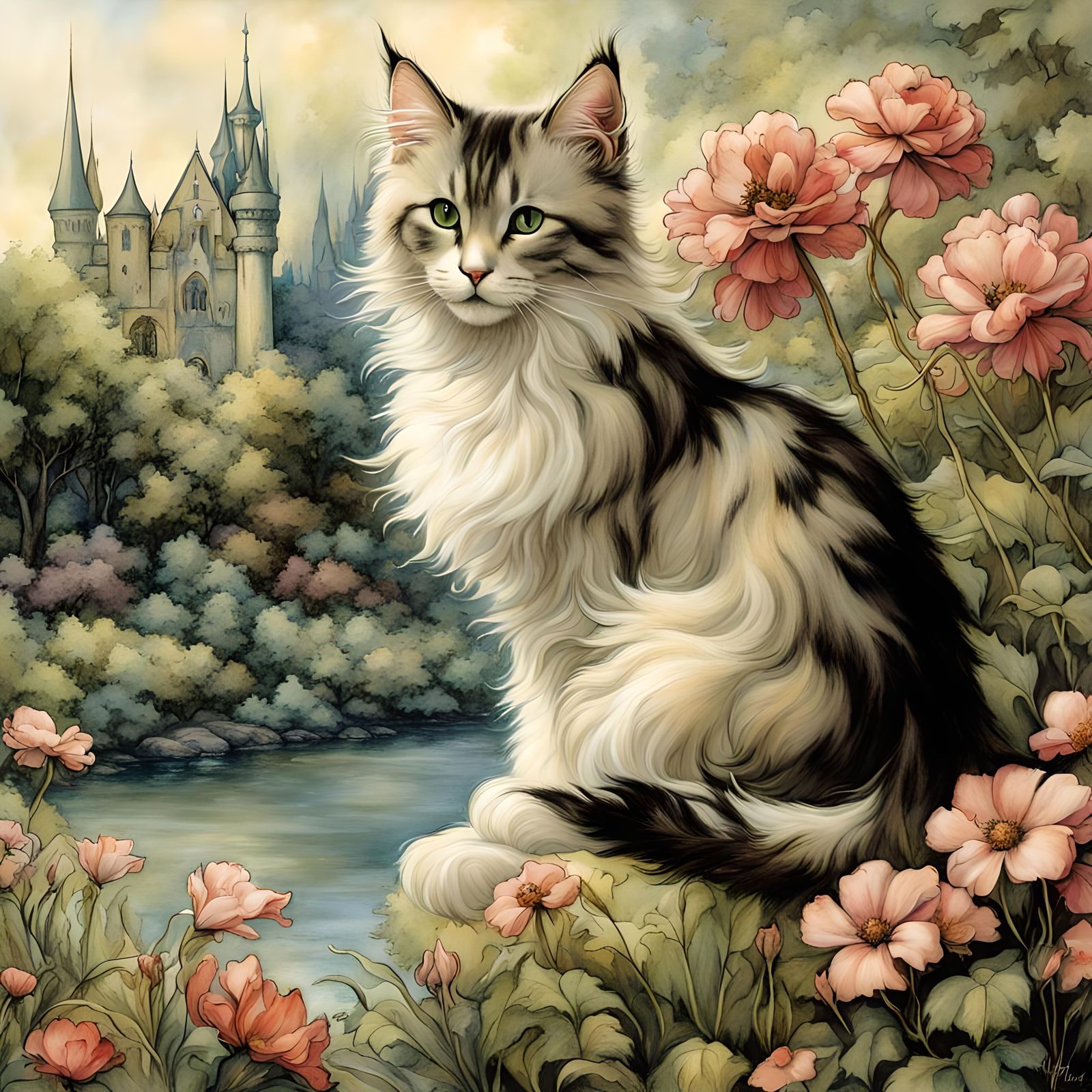 Beautiful fantasy fairy  cat  by @Taralie