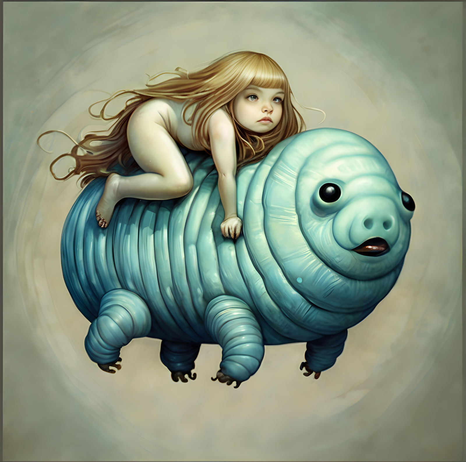 Bored Girl Riding a Tardigrade