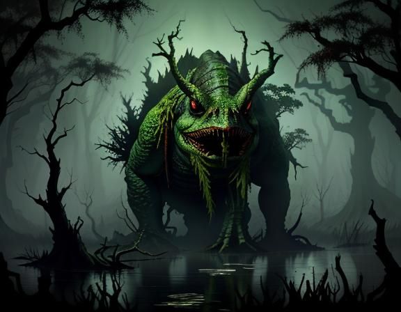 a bullywug in a swamp  by @Amanda