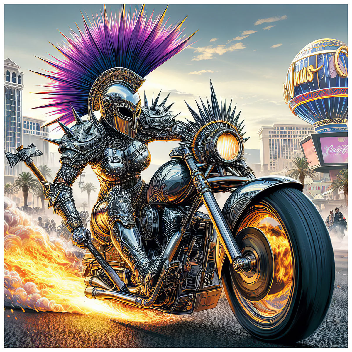 Punk Female Gladiator Burning Up the Strip